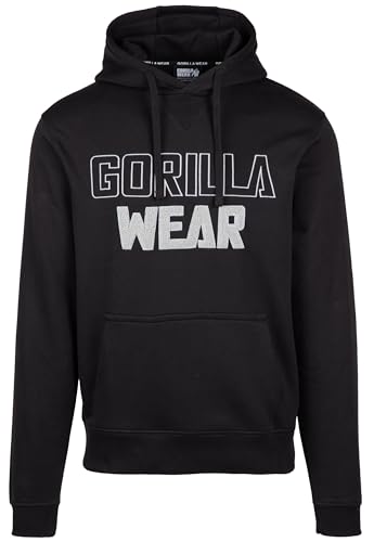 Gorilla Wear Nevada Hoodie Herren Hoodie Sweatshirt Kapuzenpullover Streetwear Fitness Workout Bodybuilding (DE/NL/SE/PL, Alphanumerisch, L, Regular, Regular, Schwarz) von Gorilla Wear