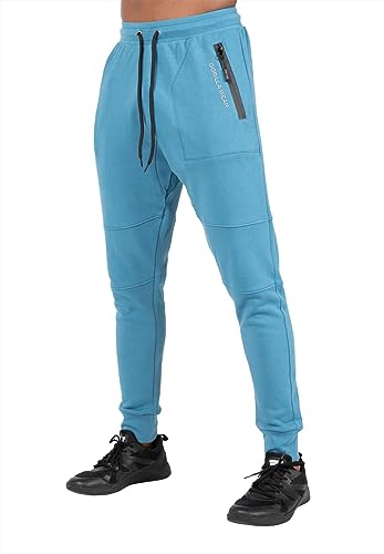 Gorilla Wear Newark Pants - Blau - Bodybuildung Fitness Sport Jogginghose Bequem Blue Bekleidung für Männer Starker Halt Baumwolle Polyester joggen Laufen Logo, 4XL von Gorilla Wear