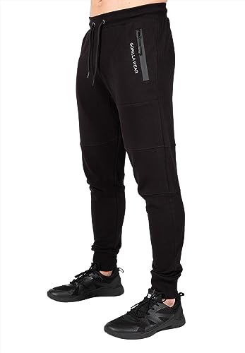 Gorilla Wear Newark Pants - Schwarz - Bodybuildung Fitness Sport Jogginghose Bequem Jogger Baumwolle Polyester Bekleidung für Männer Jungs Black joggen Alltag Logo, 3XL von Gorilla Wear