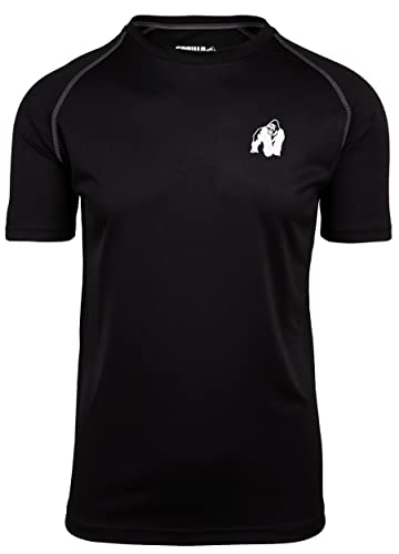 Gorilla Wear - Performance T-Shirt - Schwarz - Bodybuilding Sport Alltag Freizeit mit Logo Aufdruck leicht und bequem für optimale Bewegung aus Polyester, 3XL von Gorilla Wear