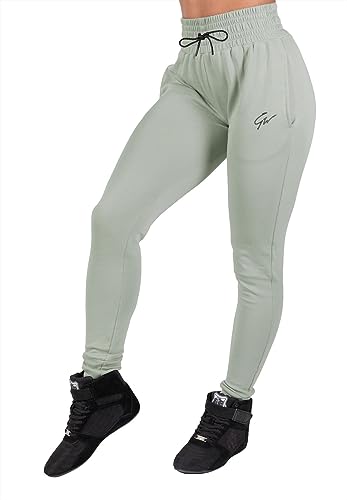 Gorilla Wear Pixley Sweatpants - hellgrün - atmungsaktive leichte bequem Jogginghose Hose mit Logo zum Sport joggen Laufen Alltag Workout Training aus Baumwolle Polyester ansprechende Passform, L von Gorilla Wear