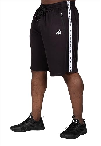 Gorilla Wear Reydon Mesh Shorts 2.0 - schwarz - Kurze Hose Short mit Logo zum Sport Alltag Freizeit atmungsaktiv bequem bewegungsfreiheit Workout Training aus Polyester, 3XL von Gorilla Wear
