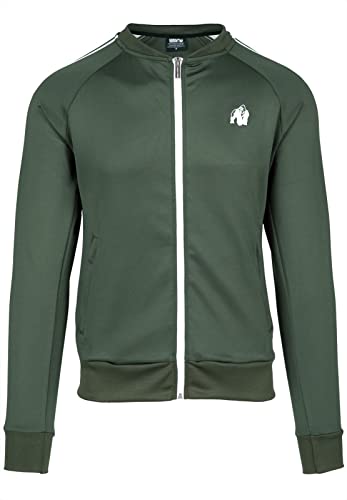 Gorilla Wear - Riverside Track Jacket - Grün - Bodybuilding Sport Alltag Freizeit mit Logo Aufdruck leicht und bequem für optimale Bewegung aus Polyester Elasthan, M von Gorilla Wear