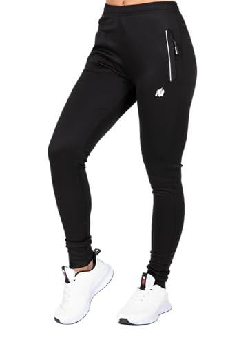 Gorilla Wear Rochelle Track Pants Damen perfekte Passform Seitentaschen mit Reißverschluss (DE/NL/SE/PL, Alphanumerisch, M, Regular, Regular, Schwarz) von Gorilla Wear