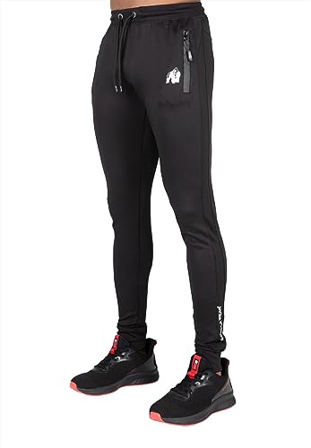 Gorilla Wear - Sullivan Track Pants - Schwarz - Bodybuilding Sport Alltag Freizeit mit Logo Aufdruck leicht und bequem für optimale Bewegung aus Polyester und Spandex, S von Gorilla Wear