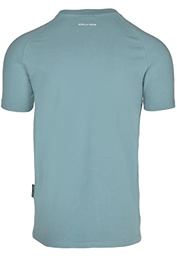 Gorilla Wear - Tulsa T-Shirt - Blau - Bodybuilding Sport Alltag Freizeit mit Logo Aufdruck leicht und bequem für optimale Bewegung aus Baumwolle, L von Gorilla Wear