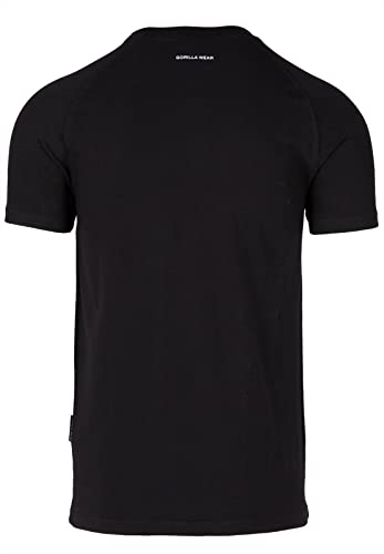 Gorilla Wear - Tulsa T-Shirt - Schwarz - Bodybuilding Sport Alltag Freizeit mit Logo Aufdruck leicht und bequem für optimale Bewegung aus Baumwolle, L von Gorilla Wear