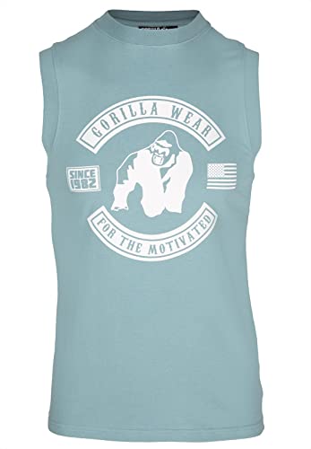 Gorilla Wear - Tulsa Tank Top - Blau - Bodybuilding Sport Alltag Freizeit mit Logo Aufdruck leicht und bequem für optimale Bewegung aus Baumwolle, 4XL von Gorilla Wear