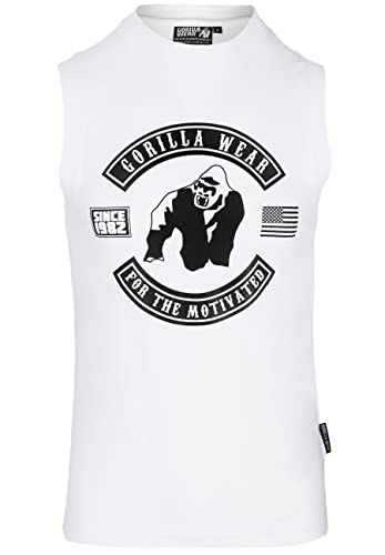 Gorilla Wear - Tulsa Tank Top - Weiß - Bodybuilding Sport Alltag Freizeit mit Logo Aufdruck leicht und bequem für optimale Bewegung aus Baumwolle, 3XL von Gorilla Wear