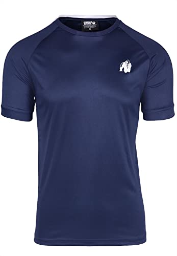 Gorilla Wear - Valdosta T-Shirt - Blau - Bodybuilding Sport Alltag Freizeit mit Logo Aufdruck leicht und bequem für optimale Bewegung aus Polyester Baumwolle, 3XL von Gorilla Wear