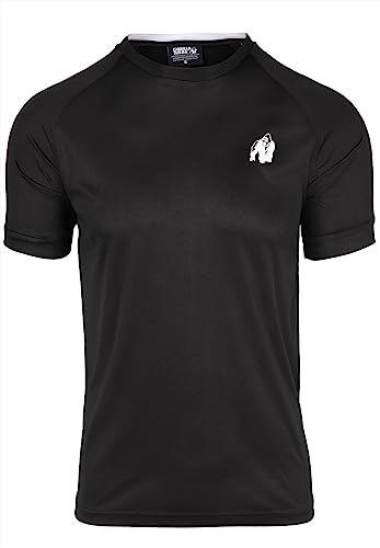 Gorilla Wear - Valdosta T-Shirt - Schwarz - Bodybuilding Sport Alltag Freizeit mit Logo Aufdruck leicht und bequem für optimale Bewegung aus Polyester Baumwolle, S von Gorilla Wear