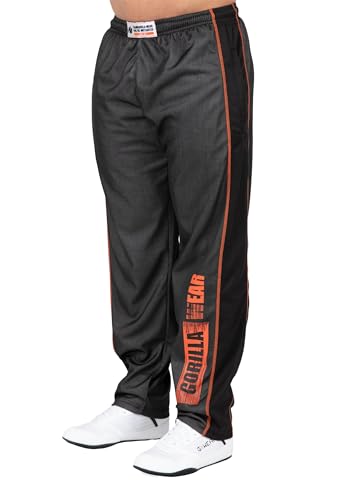 Gorilla Wear Wallace Mesh Pants Bodybuilding Lange Hose Pumperhose Old School Mesh-Hose Herren Doppelgröße (DE/NL/SE/PL, Alphanumerisch, XXL, 3XL, Regular, Tall, grau/orange) von Gorilla Wear