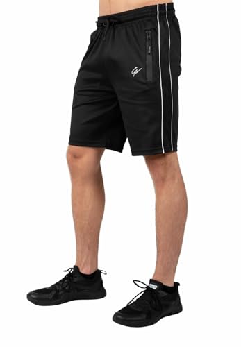 Gorilla Wear Wenden Track Shorts - schwarz/weiß - leichte Bequeme Short mit Logo zum Sport Alltag Freizeit Workout Training aus Polyester Elasthan bewegungsfreiheit enganliegend Passform, 3XL von Gorilla Wear