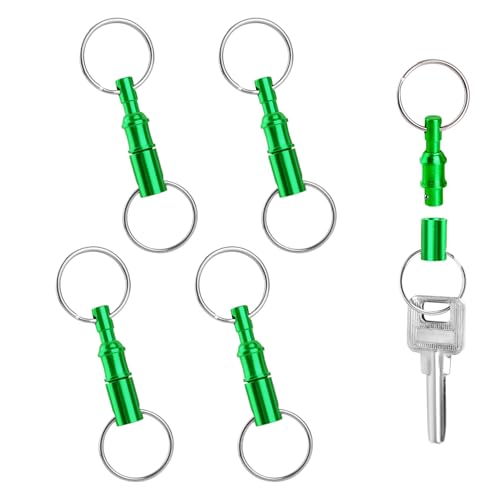 4 STK Schlüsselanhänger mit Schnellverschluss, Eisen Messinglegierung Abnehmbarer Schlüsselanhänger Schlüsselanhänger mit Schnellverschluss Schlüsselanhänger mit Schnellverschluss (Grün) von Gosknor