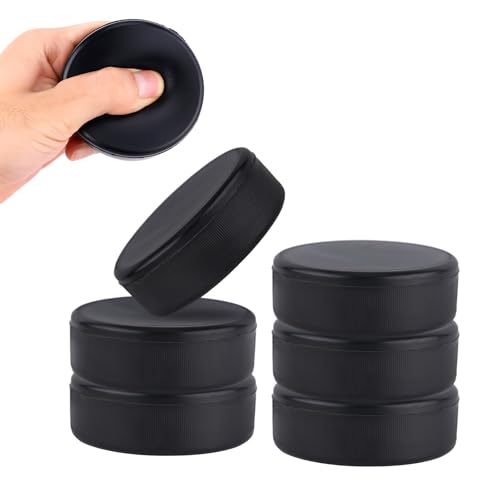 Gosknor 6st Ice Hockey Pucks, Durchmesser 7,5cm / Dicke 2,5cm Weicher Schaumstoff Eishockey Pucks Eishockey Ausrüstung für Training Klassisches Training in Der Halle Leichtes Hockey Zubehör (Schwarz) von Gosknor