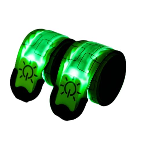 Gowkeey LED Armband Aufladbar, 2 Stück Reflective Leucht Armbänder Leuchtbänder USB Leuchtarmband Reflektorbänder, Nacht Sicherheits Lichtband Slap Armband für Outdoor Jogging Radfahren von Gowkeey