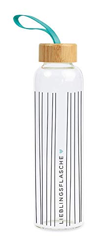 Grafik-Werkstatt Trinkflasche aus Glas mit lustigem Spruch | mit Griffschlaufe | 550 ml | Lieblingsflasche von Grafik-Werkstatt