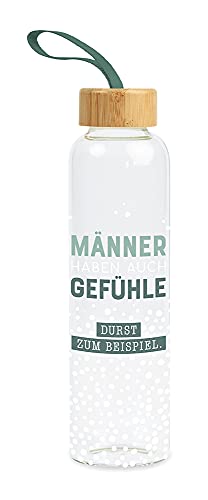 Grafik-Werkstatt Unisex – Erwachsene Trinklasche aus Glas mit lustigem Spruch | mit Griffschlaufe | 550 ml | Männer, grün, klein von Grafik-Werkstatt