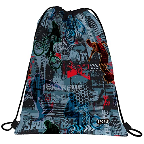 Grafoplás 37611101. Rucksack, flach, Außentasche, 36 x 47 cm, Kollektion Sports, Extreme, bunt, 36x47cm, Schule von Grafoplás