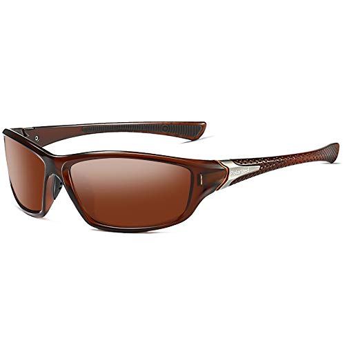 Grainas Polarisierte Sportbrille Sonnenbrille für Herren Damen Fahrerbrille Radsportbrillen zum Radfahren Skifahren Autofahren Fischen Laufen Wandern UV400 Schutz (Braun) von Grainas