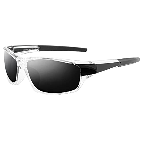 Grainas Polarisierte Sportbrille Sonnenbrille für Herren Damen Fahrerbrille Radsportbrillen zum Radfahren Skifahren Autofahren Fischen Laufen Wandern UV400 Schutz (Weiß no.2) von Grainas