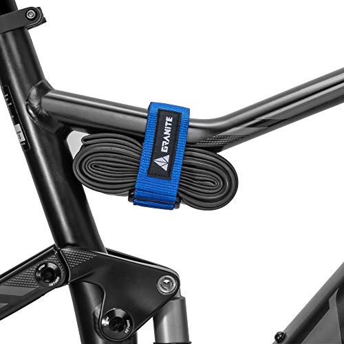Granite Rockband MTB Rahmen Trägergurt für Schläuche und Fahrradwerkzeug-Set, Fahrrad-Aufbewahrungslösung zum Anbringen von zusätzlicher Ausrüstung an Ihrem Mountainbike und BMX-Bike (Blau) von Granite