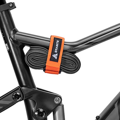 Granite Rockband MTB Rahmen Trägergurt für Schläuche und Fahrradwerkzeug-Set, Fahrrad-Aufbewahrungslösung zum Anbringen von zusätzlicher Ausrüstung an Ihrem Mountainbike und BMX-Bike (Orange) von Granite