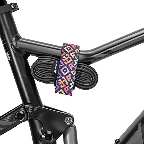Granit Rockband+ MTB Rahmen Trägergurt für Schläuche und Fahrradwerkzeug-Set, Fahrrad-Aufbewahrungslösung zum Anbringen von zusätzlicher Ausrüstung an Mountainbike (Quadratischer Fliesenmuster) von Granite