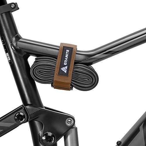 Granite Rockband MTB Rahmen Trägergurt für Schläuche und Fahrradwerkzeug-Set, Fahrrad-Aufbewahrungslösung zum Anbringen von zusätzlicher Ausrüstung an Ihrem Mountainbike und BMX-Bike (Braun) von Granite