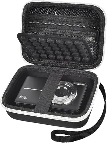 Grapsa Digitalkamera Tasche kompatibel mit Umipyiza/für YLSHGXFC/für Nicamery/für SIXTARY/für Canon Kamera Fotokamera Kompaktkamera, Digital Kameratasche Klein mit Netztasche (Nur Box)-Schwarz von Grapsa