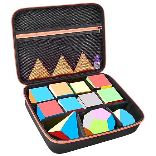 Speed Cube Aufbewahrungskoffer Tasche hält 12+ Verschiedene Arten Würfel Retro Brain Teaser Fidget Spielzeug. Tragehalter mit Netztasche Passend für Würfel Ständer/Tutorial (nur Box) von Grapsa