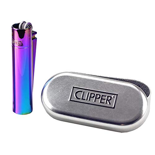 Clipper Metall Gas-Feuerzeug (Rainbow) mit SOFORTGRAVUR +VORSCHAU: Gravur inklusive (Gasfeuerzeug, nachfüllbar) von GravUp