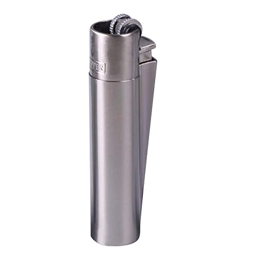 Clipper Metall Gas-Feuerzeug (Silber matt) mit SOFORTGRAVUR +VORSCHAU: Gravur inklusive (Gasfeuerzeug nachfüllbar) von GravUp