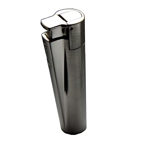Clipper Metall Laser_Jet Gas-Feuerzeug (Metall Silber/matt) mit SOFORTGRAVUR +VORSCHAU: Gravur inklusive (Gasfeuerzeug nachfüllbar) von GravUp