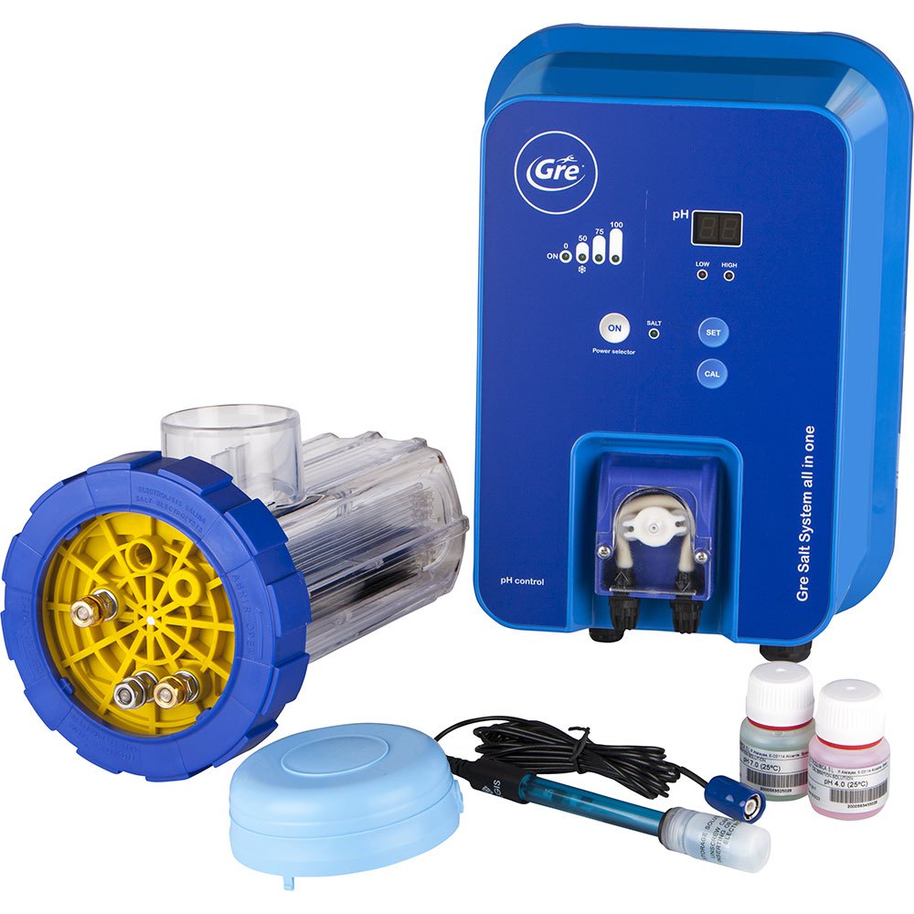 Gre Scgphp60 Salt Chlorinator Up To 60 M³ + Ph Control + Dosing Pump Blau von Gre
