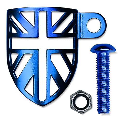 GreVeloro Rahmenschutz für Brompton Faltrad aus Aluminium, Vorderradgabel, UK Union Jack Design (Blau) von GreVeloro