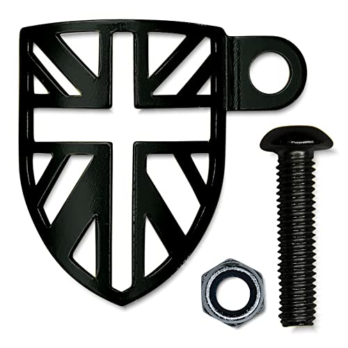 GreVeloro Rahmenschutz für Brompton Faltrad aus Aluminium, Vorderradgabel, UK Union Jack Design (Schwarz) von GreVeloro
