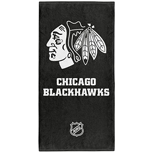 Chicago Blackhawks NHL Duschtuch Handtuch Badetuch in 70 x 140 cm, 100 % Baumwolle von Great Branding