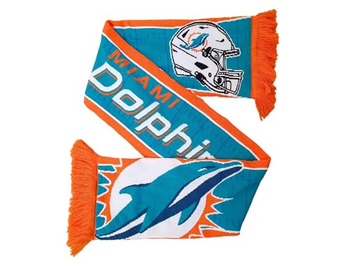 Great Branding Miami Dolphins NFL HD Jaquard Scarf Türkis Orange Schal - STK von Great Branding