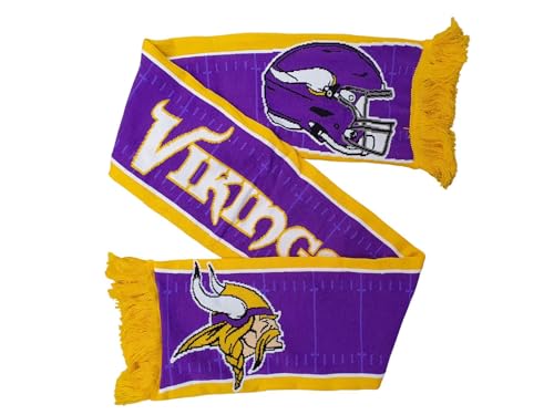 Great Branding Minnesota Vikings NFL HD Jaquard Scarf Purple Yellow Schal - STK von Great Branding