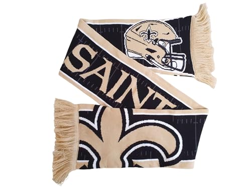 Great Branding New Orleans Saints NFL HD Jaquard Scarf Black Beige Schal - STK von Great Branding