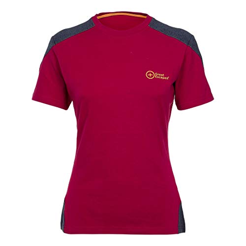 Great Escapes Semeru T-Shirt für Damen, Damen, T-Shirt, 128D000, Persian Red/Sky Blue, XXL von Great Escapes