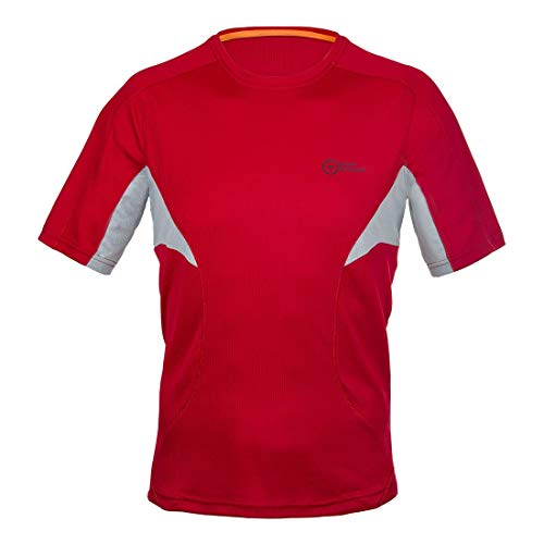Great Escapes Trident T-Shirt für Herren, Herren, T-Shirt, 129U000, Persian Red/Quarry, 4XL von Great Escapes