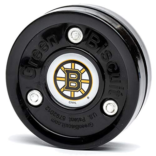 Green Biscuit NHL Pucks - Boston Bruins - Hockey Training Puck, Stays Flat, Passing/Handling Street Hockey von Green Biscuit