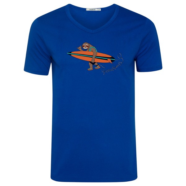 GreenBomb - Animal Sloth Surf Peak - T-Shirts - T-Shirt Gr S blau von GreenBomb