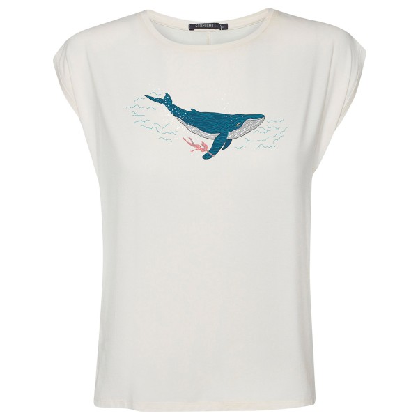 GreenBomb - Women's Animal Whale Dive Timid - Tops - T-Shirt Gr S weiß von GreenBomb