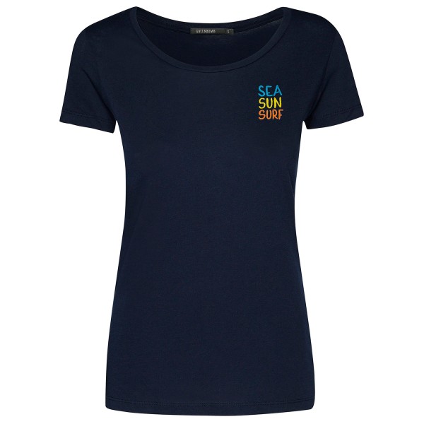 GreenBomb - Women's Lifestyle Sea Sun Surf Loves - T-Shirts - T-Shirt Gr S blau von GreenBomb