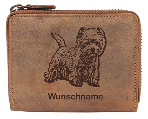 Greenburry Damen-Geldbörse PERSONALISIERT mit Hunde-Motiv West Highland White Terrier, Leder Damen-Geldbeutel von Greenburry