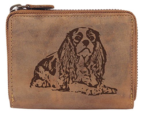 Greenburry Damen-Portemonnaie mit Hunde-Motiv Cavalier King Charles Spaniel l Geschenkidee für Hundefreunde I Leder von Greenburry