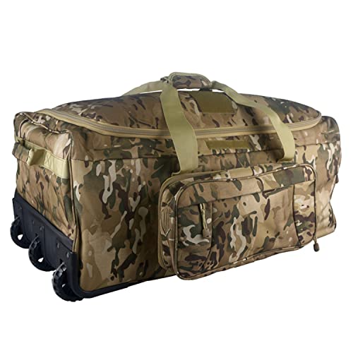 Greencity Duffel Bag Wheels Rolling Deployment Wheeled Military Suitcase Heavy Duty Trolley Bag Tactical Large Capacity 32 Inch, multicam von Greencity